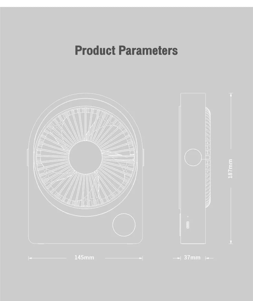 VMIDirect Portable Desk Fan with Compact Design and Dimensions for Easy Placement