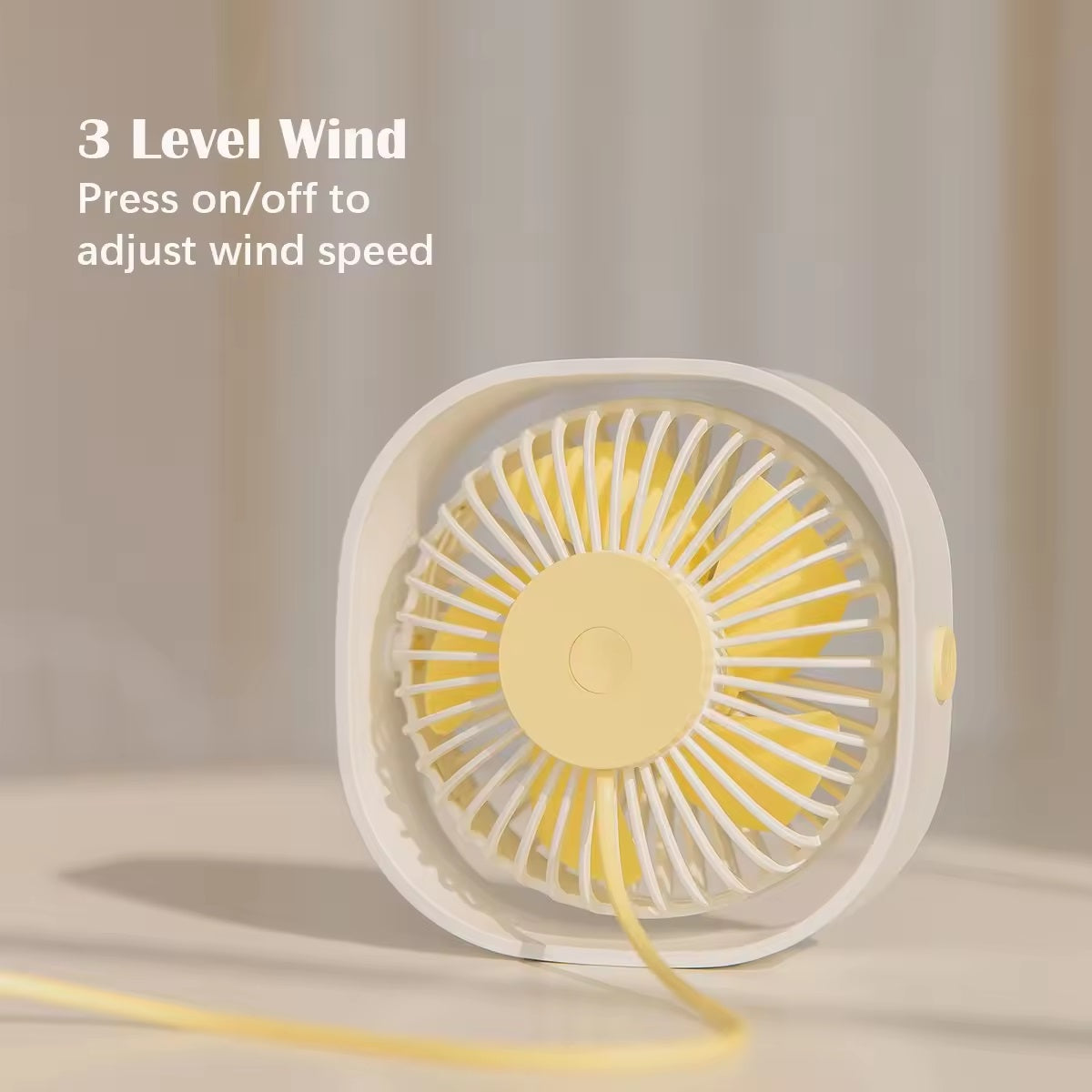 VMIDirect portable fan with three adjustable wind speed settings and compact design