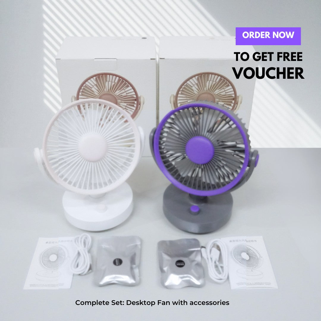 VMIDirect portable fan set includes dual color desktop fans with accessories for personal cooling