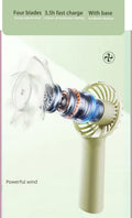 VMIDirect Portable Neck Fan with four blades for powerful wind and fast charging capabilities