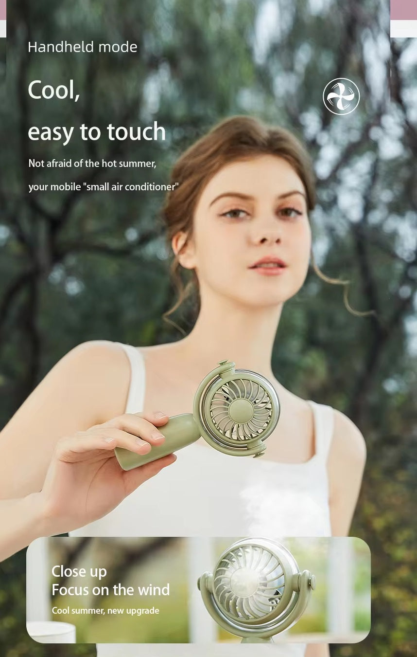 VMIDirect portable fan in handheld mode for cooling during hot summer days