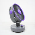VMIDirect portable fan in gray and purple with adjustable head for personal cooling