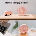VMIDirect portable fan with multiple charging methods including USB for versatile use on desks
