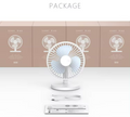 VMIDirect portable fan in white with USB charging cable, perfect for home and travel use