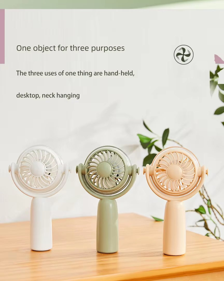 VMIDirect Portable Neck Fan in White, Green, and Peach for Handheld, Desktop Use