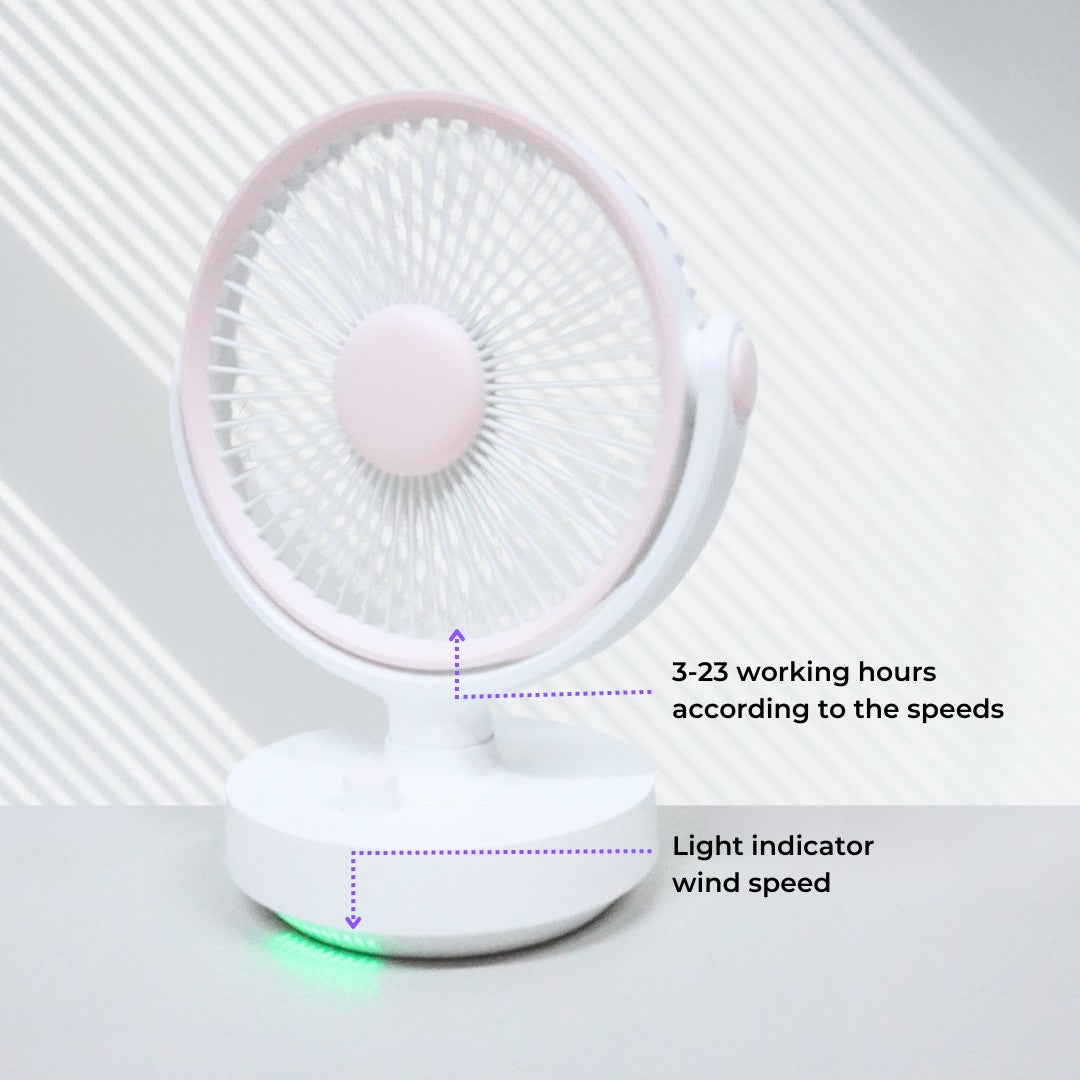 VMIDirect Portable Fan with Adjustable Speed Settings and Light Indicator for Versatile Use