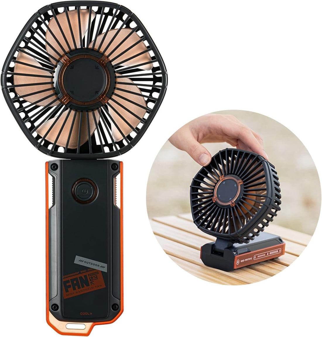 VMIDirect portable handheld fan with dual color options for convenient cooling on the go