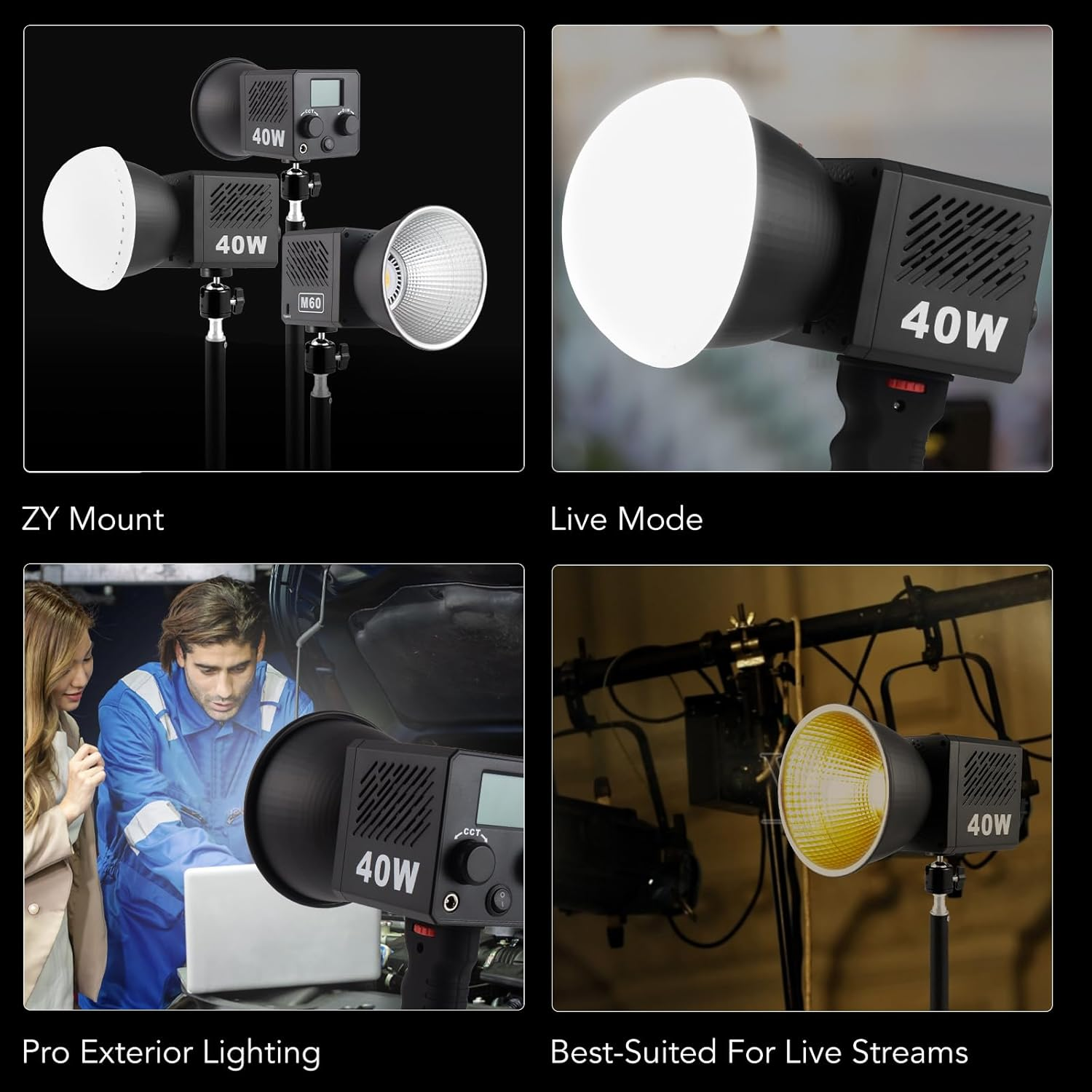Portable Mini COB LED Video Light with adjustable brightness for studio and outdoor setups
