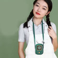 VMIDirect portable neck fan worn by a woman, providing hands-free cooling on a warm day