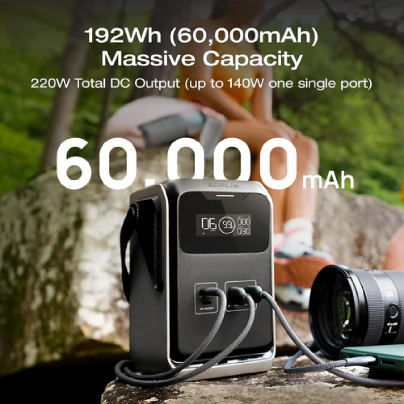 VMIDirect portable power station with 192Wh capacity and 220W DC output for outdoor adventures