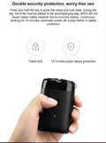Portable Shaving Beard Razor featuring travel lock and automatic power off for safety