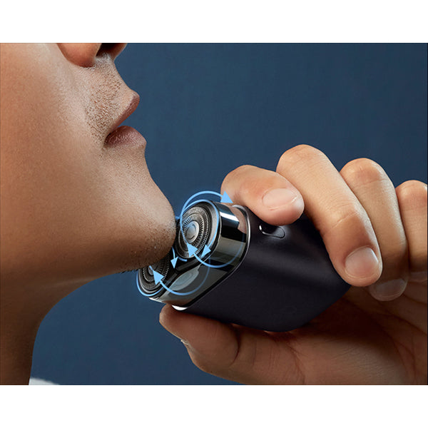 VMIDirect Portable Shaving Beard Razor held close to the chin for precise grooming