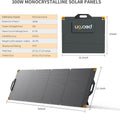 Portable solar power panel with 300W monocrystalline design, IP67 waterproof rating