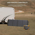 Portable solar power panel with wide compatibility for charging various power stations