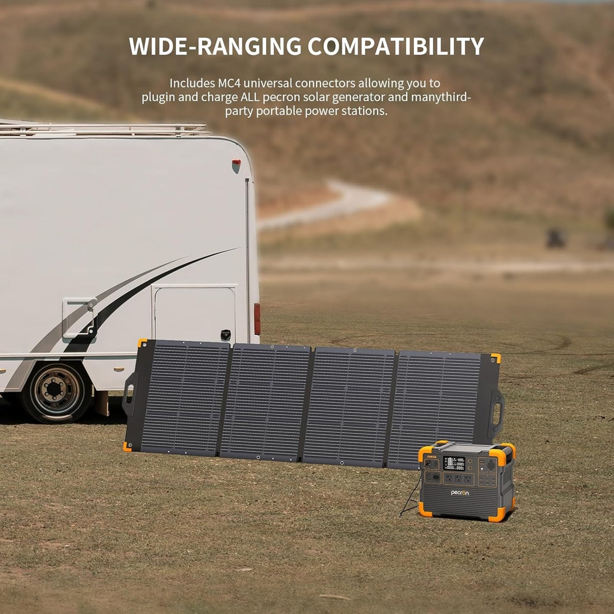 Portable solar power panel with wide compatibility for charging various power stations