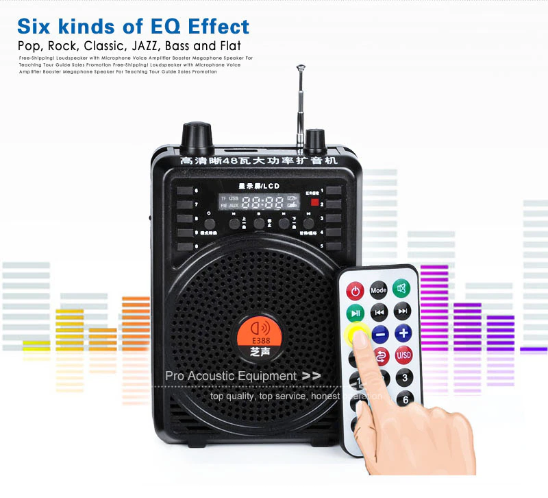 VMIDirect Portable Voice Amplifier Headset Mic with remote control and six EQ effects for clear audio
