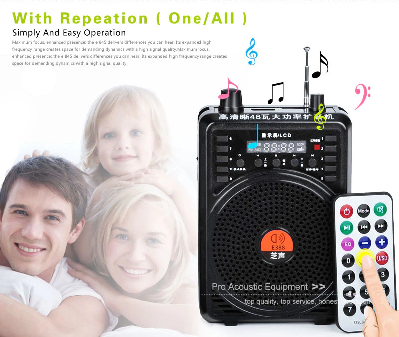 Portable Voice Amplifier Headset Mic with user-friendly design and remote control for clear audio amplification