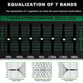 7-Band Stereo Graphic Equalizer for tuning sound on a professional 6 channel audio mixer