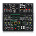Professional 6 channel audio mixer with USB connectivity and built-in effects controls