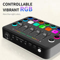 Professional audio interface for live streaming with controllable RGB and multiple input options