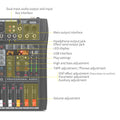 Professional digital audio mixer with Bluetooth featuring USB display and various adjustment controls