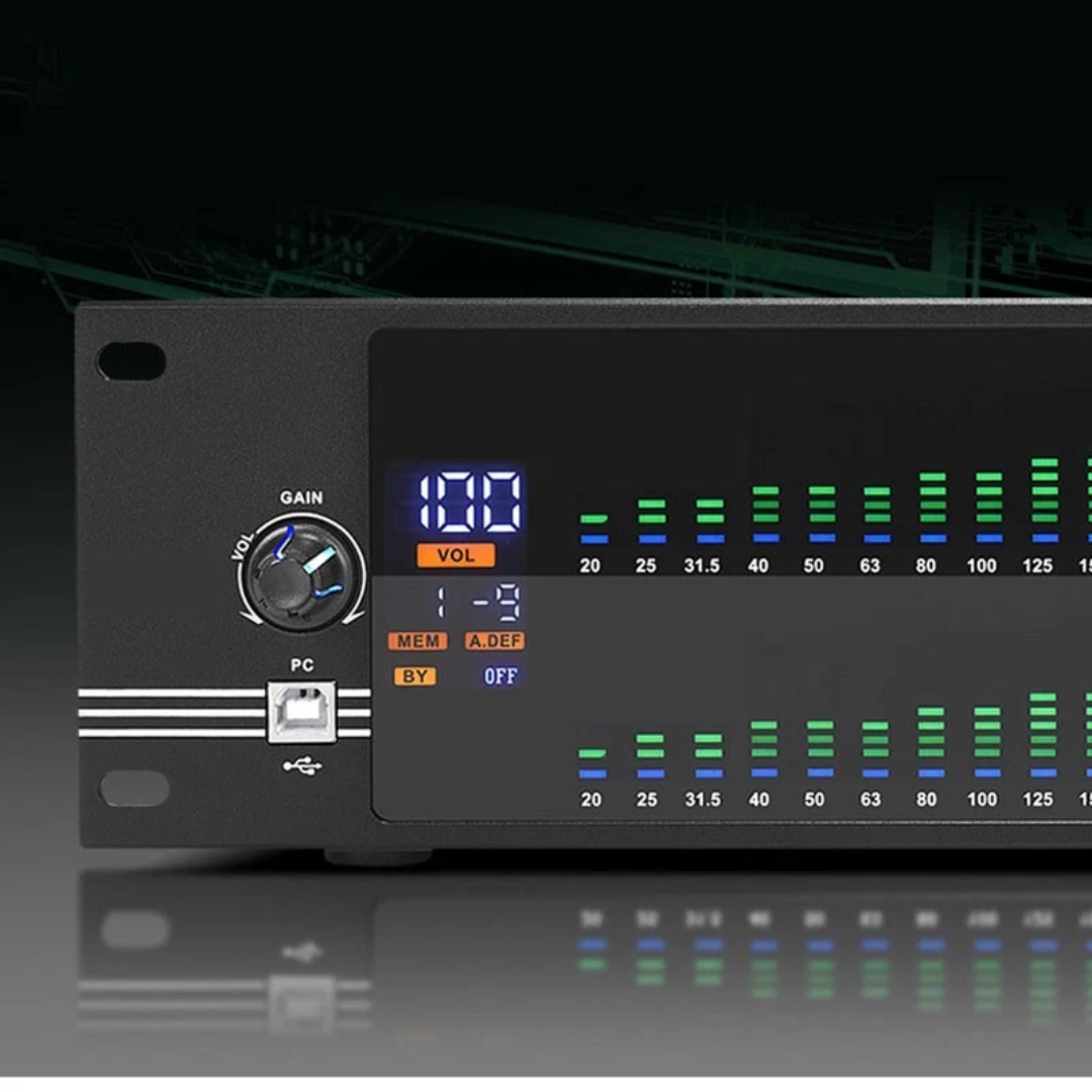 VMIDirect Professional Dual 31-Band Graphic Equalizer with LED Display and Gain Control