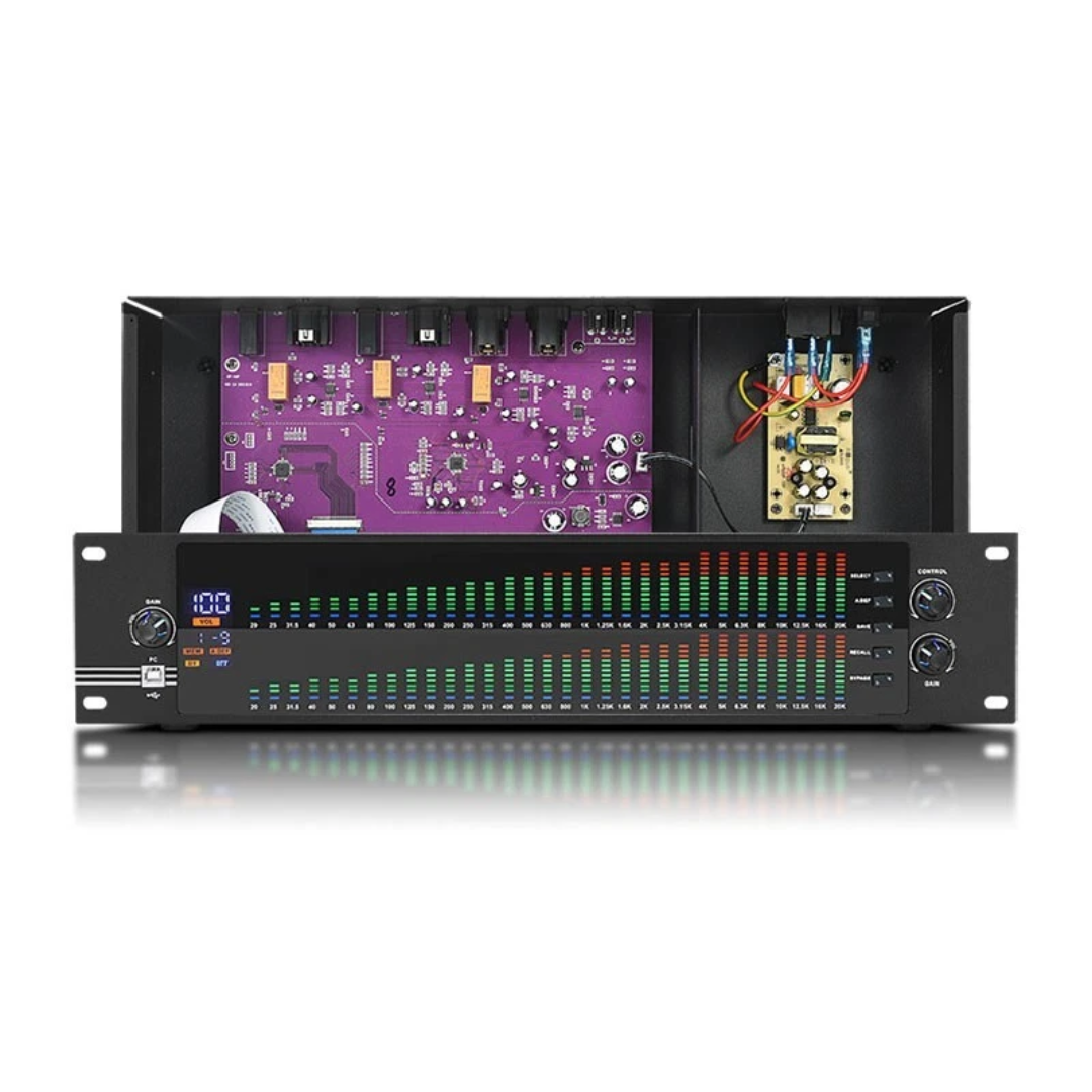 VMIDirect Professional Dual 31-Band Graphic Equalizer with LED metering and adjustable controls