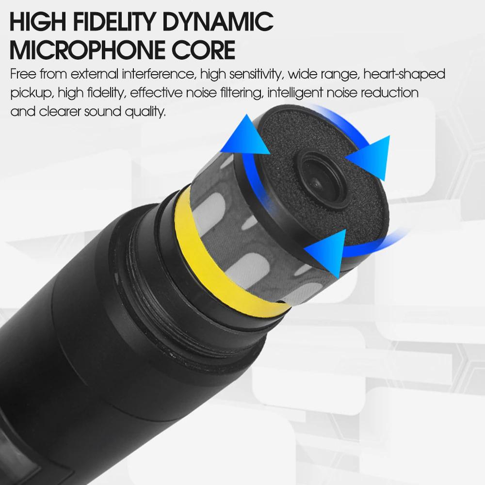 Professional karaoke mic wireless with high fidelity dynamic microphone core for clear sound quality