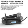 Professional karaoke mic wireless with dual microphones and automatic frequency alignment system