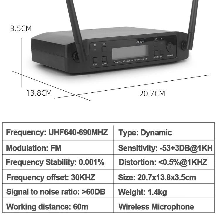 Professional karaoke mic wireless with dynamic design and extended frequency range