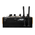 6 channel power amplifier mixer with dual antennas and wireless microphone inputs for powerful audio mixing