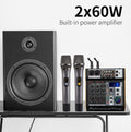 6 channel power amplifier mixer with 2 handheld wireless microphones and built-in power amplifier