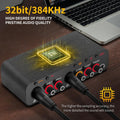 Professional USB audio interface with 32bit/384KHz pristine audio quality for superior sound fidelity
