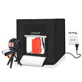 40cm 60cm Photography Light Tent with camera, backdrop rolls, and light setup for product photography