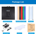 Folding Portable Ring Light Package with Backdrop Plates for a portable photo studio box