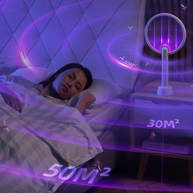 Electric Mosquito Racket designed to eliminate insects while you sleep peacefully in bed