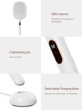 Rechargeable Mosquito Swatter 2000mAh with engineering grip and detachable charging base