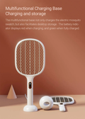 Rechargeable Mosquito Swatter 2000mAh with multifunctional charging base for easy storage