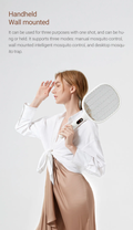 Rechargeable Mosquito Swatter 2000mAh with handheld and wall-mounted options for effective pest control