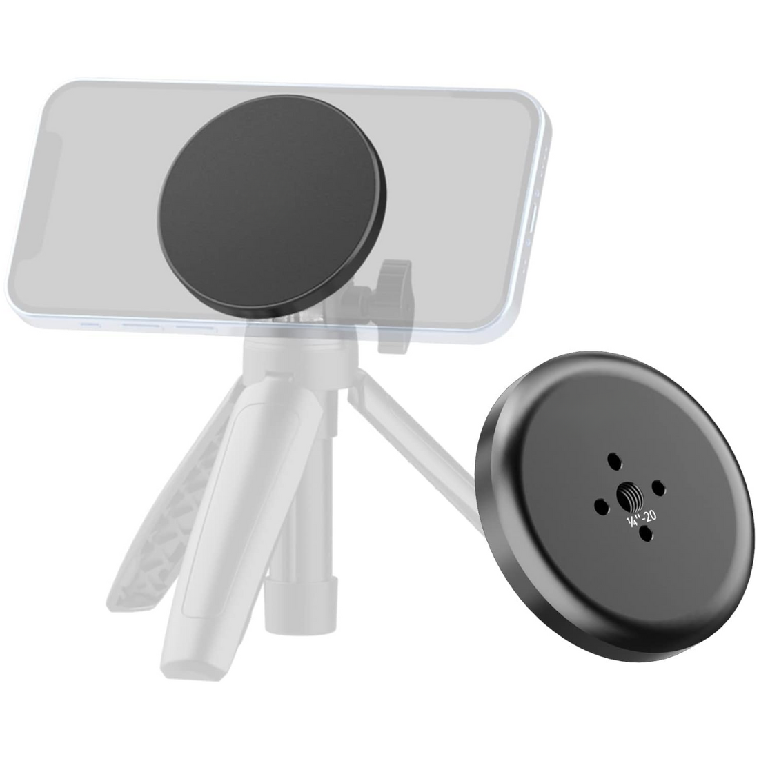 VMIDirect R101 Round MagSafe Mount in black for secure mobile phone attachment