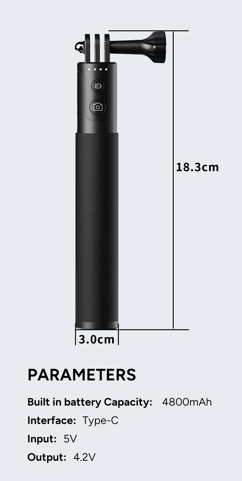 VMIDirect Rechargeable Stick 4800mAh with Type-C interface and compact design for portability