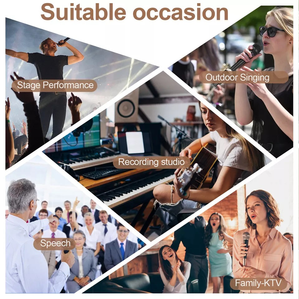 Rechargeable XLR microphone transmitter for stage performances, speeches, and outdoor singing