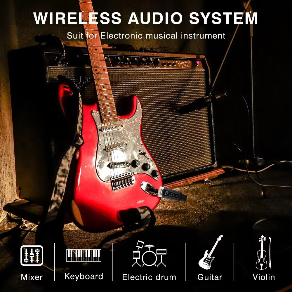 UHF Wireless Microphone System with rechargeable XLR microphone transmitter for musicians