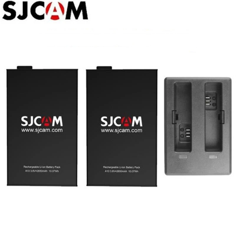 VMIDirect Replacement Battery and Charger with two rechargeable battery packs for SJCAM cameras