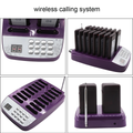 Restaurant Guest Paging System with multiple wireless pagers and charging station in purple