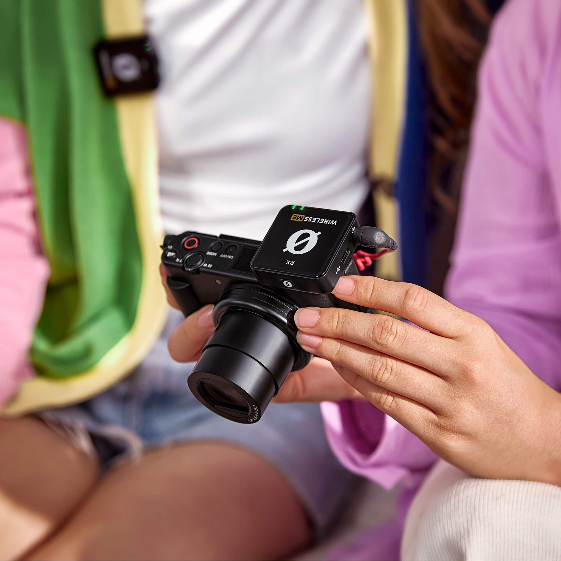 Rode Wireless ME Microphone System attached to a camera for clear audio recording in video production
