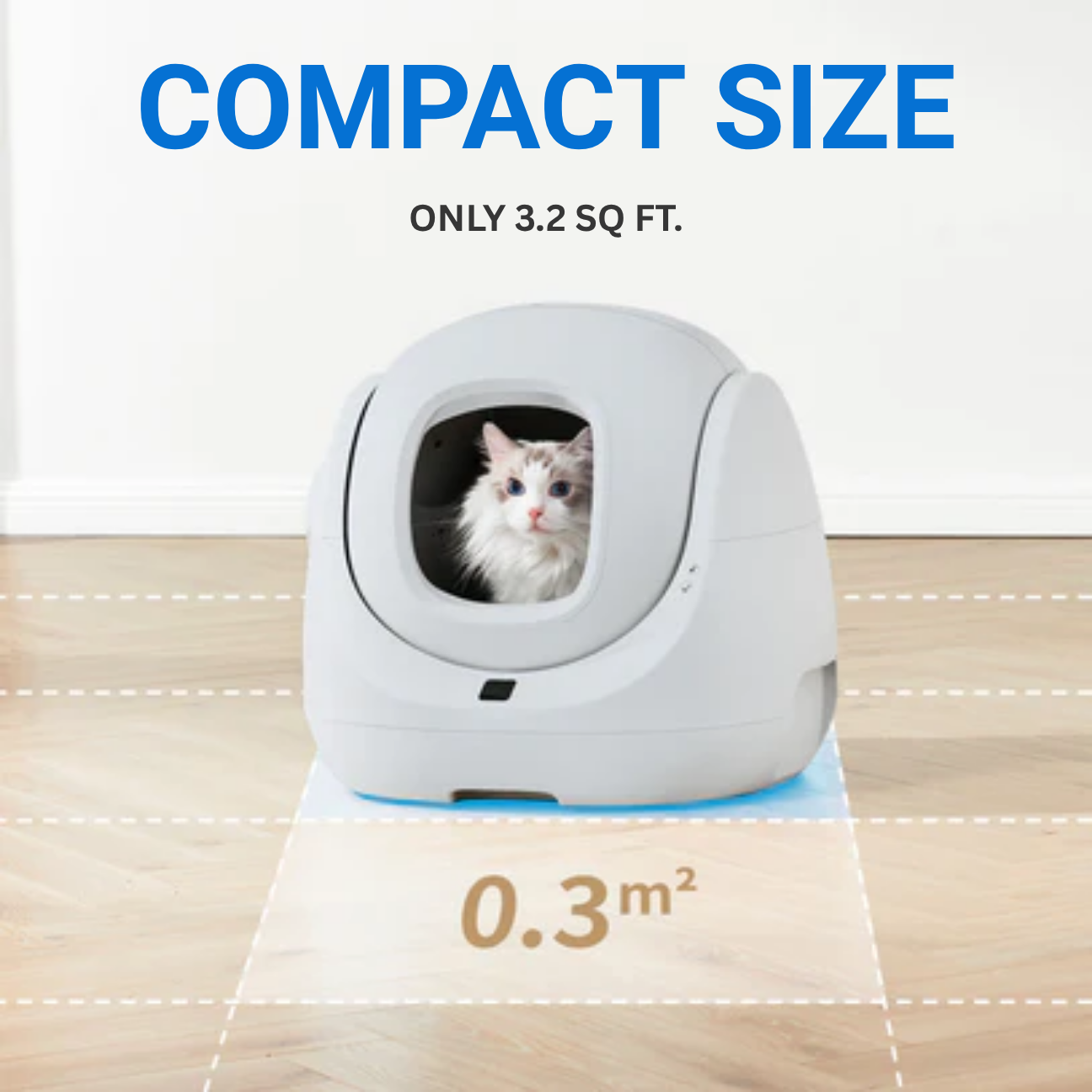 VMIDirect scooper se lite cat litter box in compact size with a cat inside, perfect for small spaces