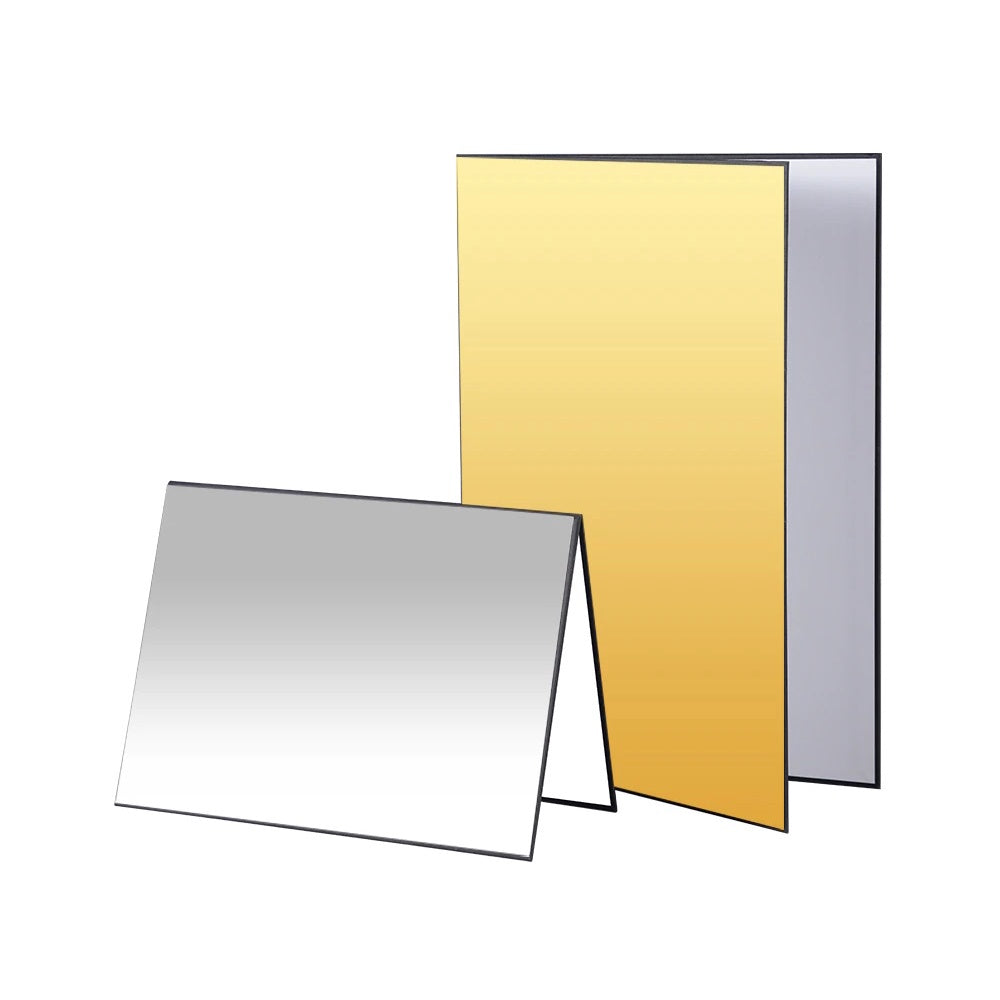 Foldable Standing Cardboard Reflector for Photography A4 (21*29cm) Gold and White (BZYA04)