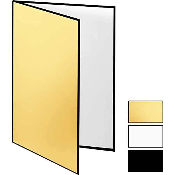 Foldable Standing Cardboard Reflector for Photography A4 (21*29cm) Gold and White (BZYA04)