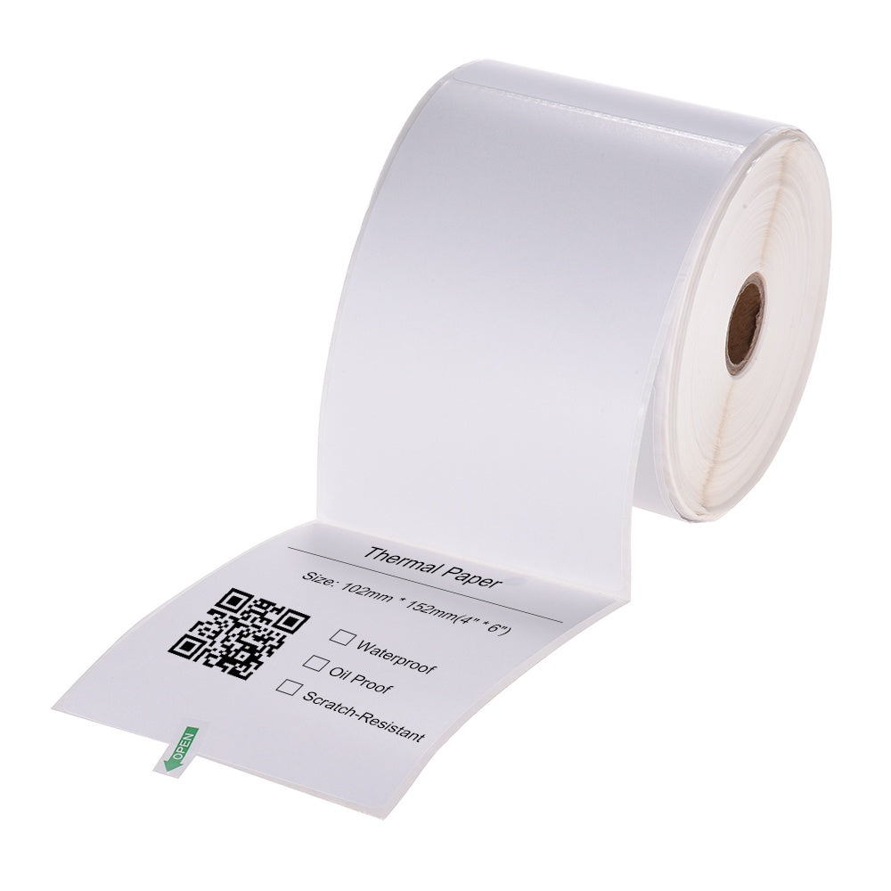 A6 Thermal Sticker Label 100mmx150mm Sticker Paper Label For Thermal Printer 500 Labels/roll waybill